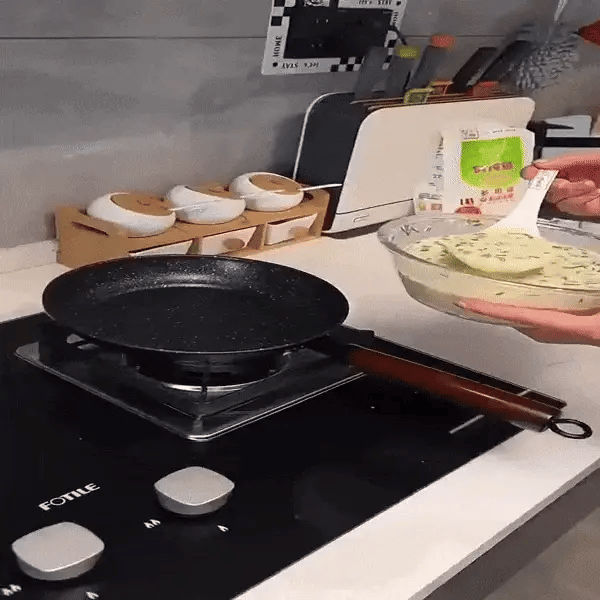 Koekenpan met Houten Handvat – Non-stick Coating – Voor Eieren en Gerechten