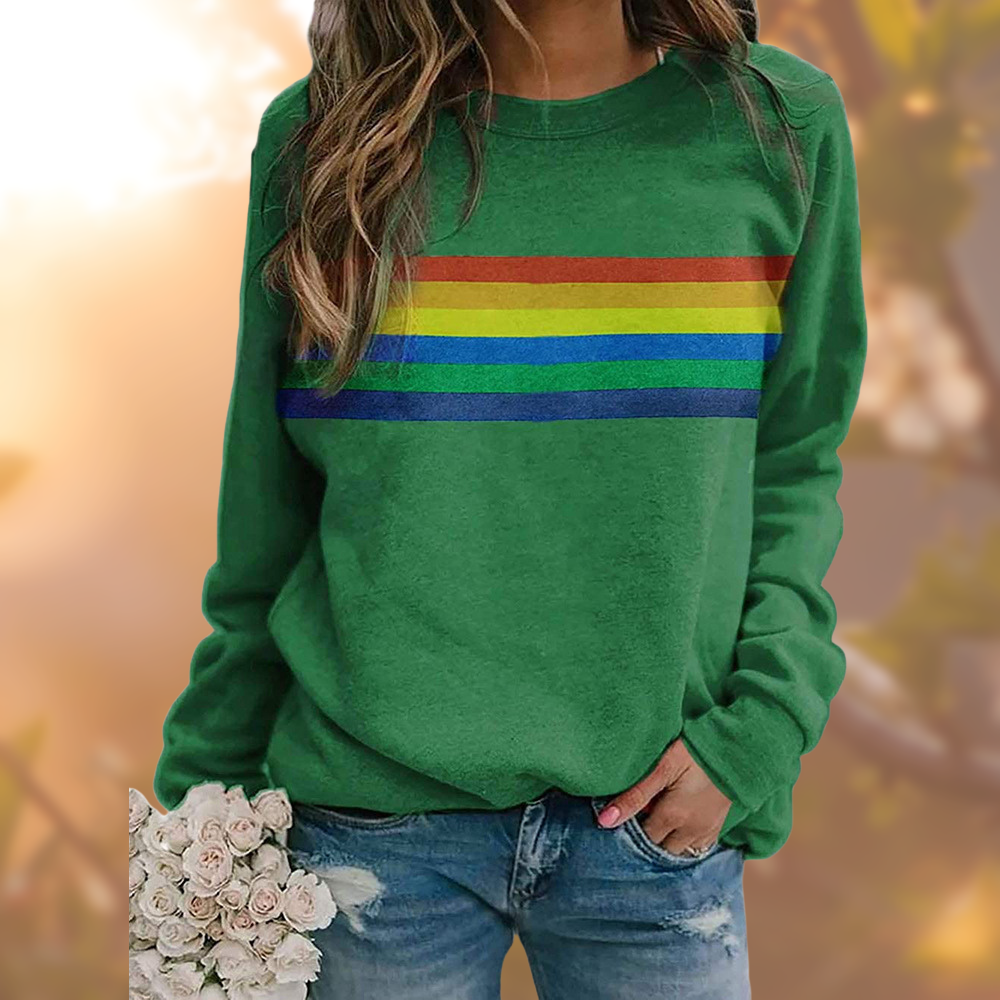 Sweater Dames – Regenboog Print – Zachte stof – Voor casual outfits