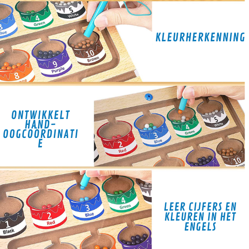 Educatief Kleurensorteer Spel – Houten Kleurpotten – Voor Baby’s en Peuters
