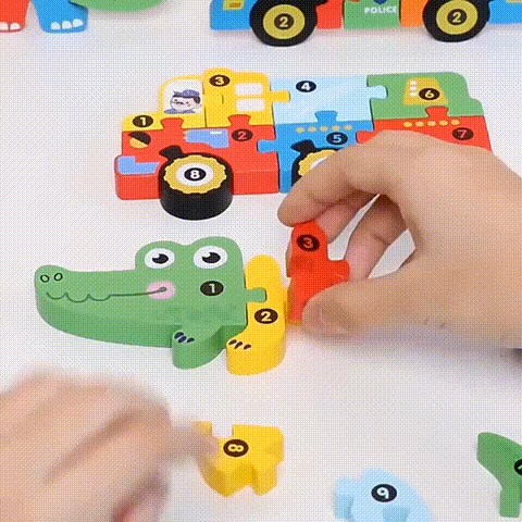 Houten Dieren Puzzel – Educatief – Voor Kinderen – Kleur- en Vormherkenning