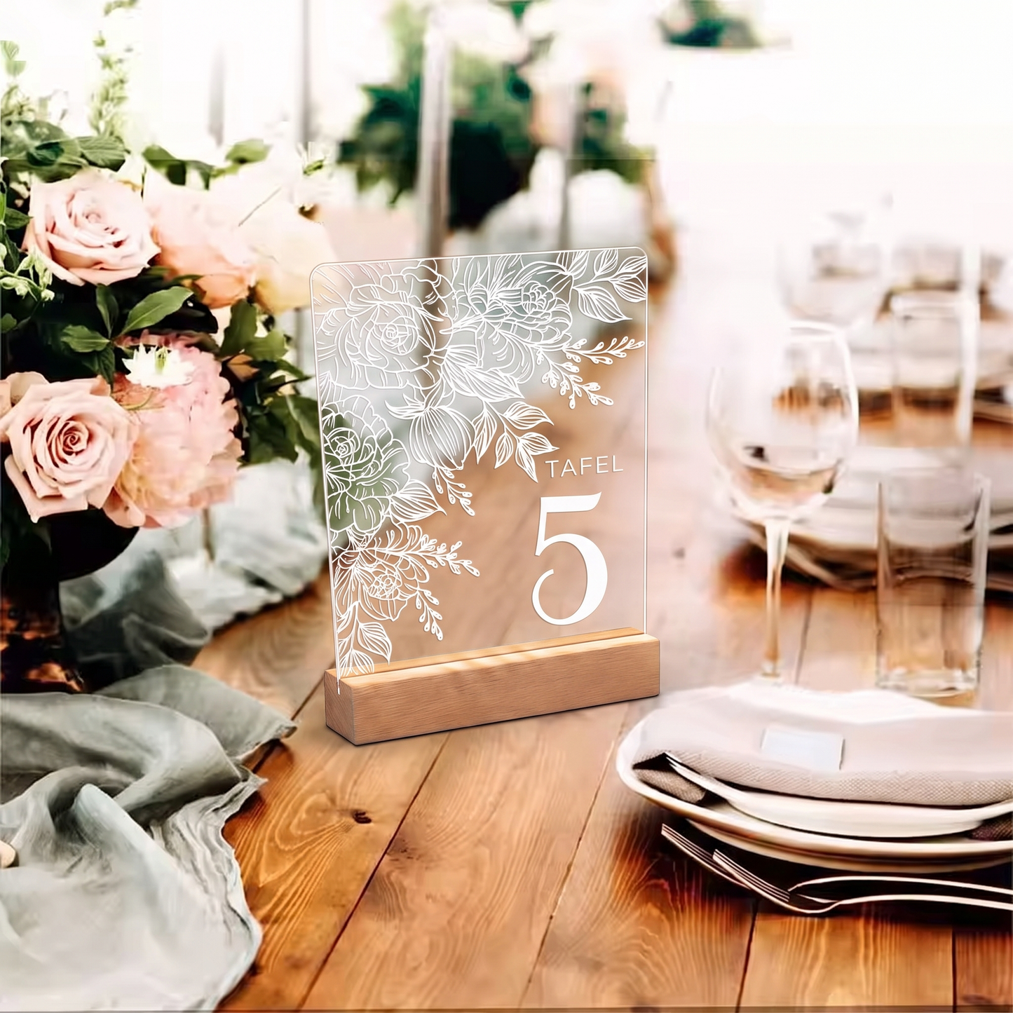 Personalized Acrylic Wedding Table Number Sign Custom Table Name Plate Bride Groom Reception Party Event Decoration DisplayStand