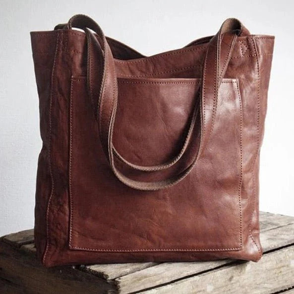 Vegan Leren Tas – Stevige Handvaten – Eenvoudig Ontwerp – Voor Dames