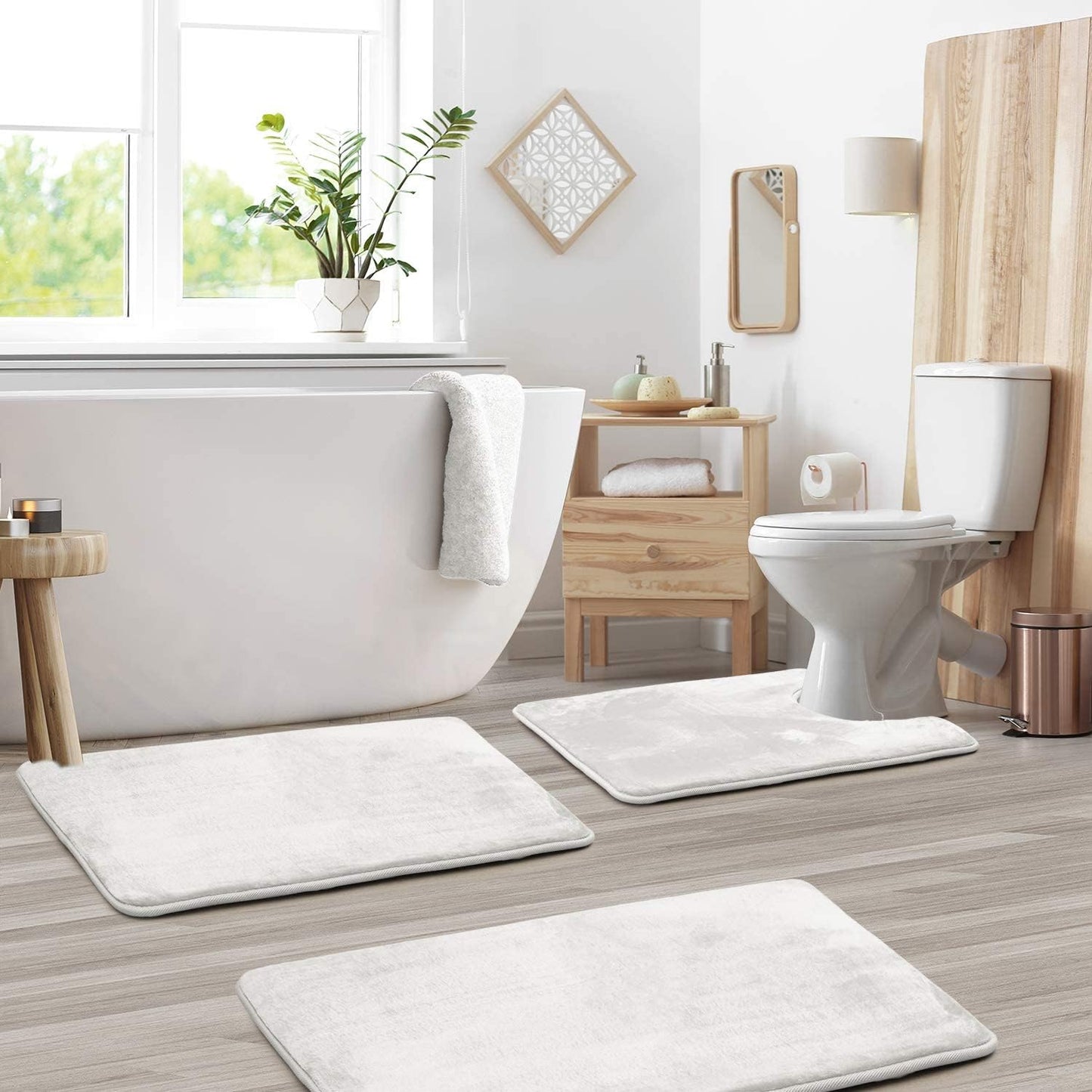 Badmat Set – Zacht – Antislip – Voor badkamer en toilet
