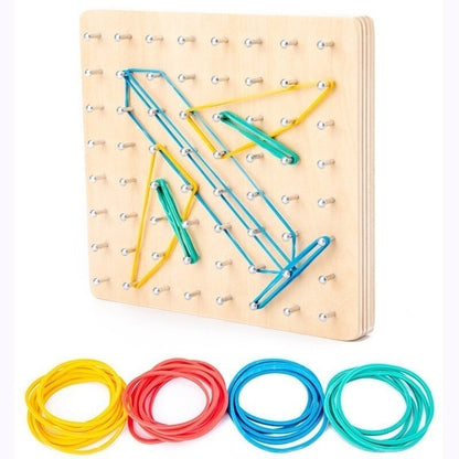Educatief Puzzelspel – Geometrische Vormherkenning – Voor Kinderen – Met Elastieken