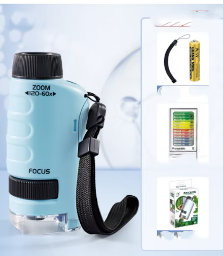 Handheld Microscoop – Zoomfunctie 120x-60x – Voor Educatief Gebruik