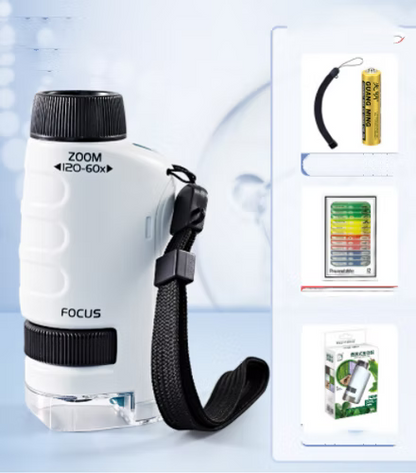 Handheld Microscoop – Zoomfunctie 120x-60x – Voor Educatief Gebruik