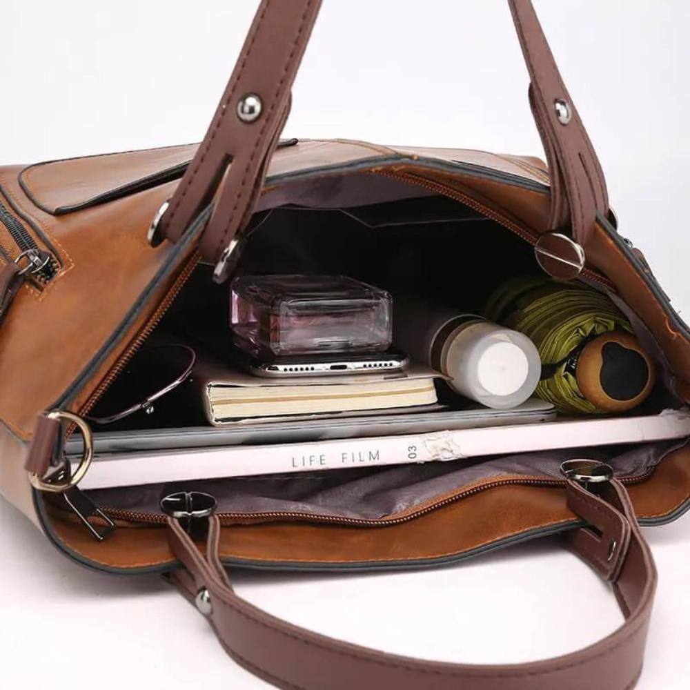 Handtas Vegan Leder – Verstelbare Schouderriem – Twee Ritsvakken – Unisex