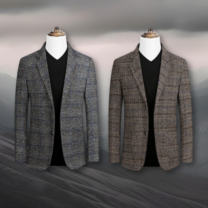 Heren Blazer – Klassieke Pasvorm – Tweed Stof – Voor Formele Gelegenheden
