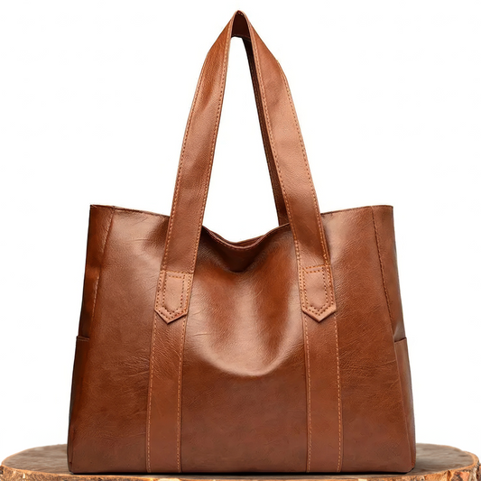 Vegan Leren Shopper – Stevige Handvaten – Ruim Ontwerp – Voor Dames