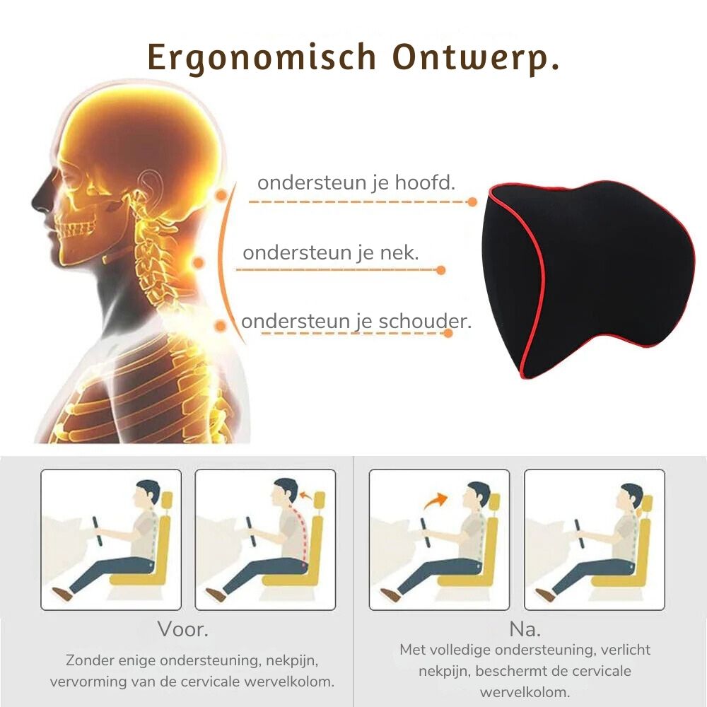 ComfortDrive 2-Pack - Luxe Auto Neksteunen voor Maximale Ondersteuning