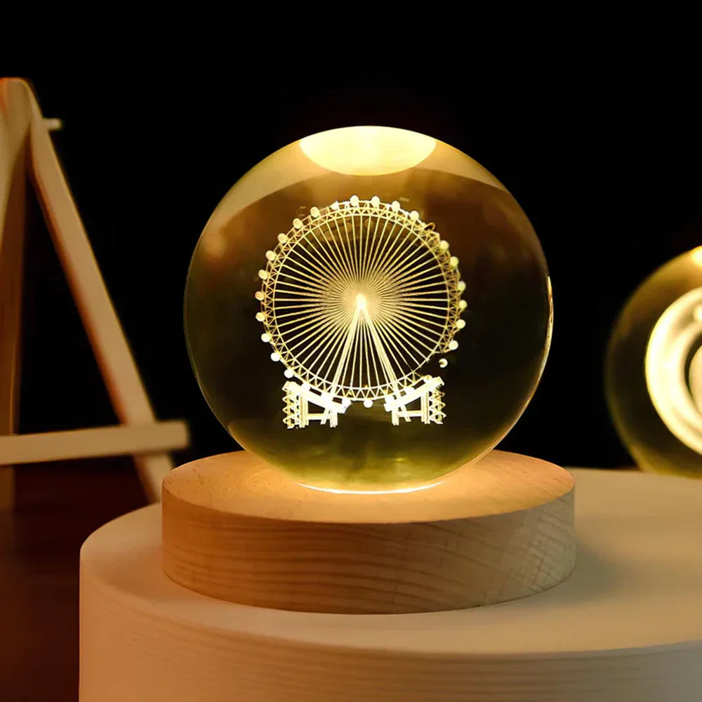 Galaxy Lamp – LED – Houten Voet – Voor Sfeervolle Verlichting