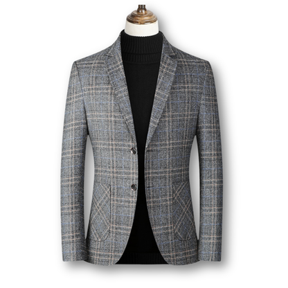 Heren Blazer – Klassieke Pasvorm – Tweed Stof – Voor Formele Gelegenheden