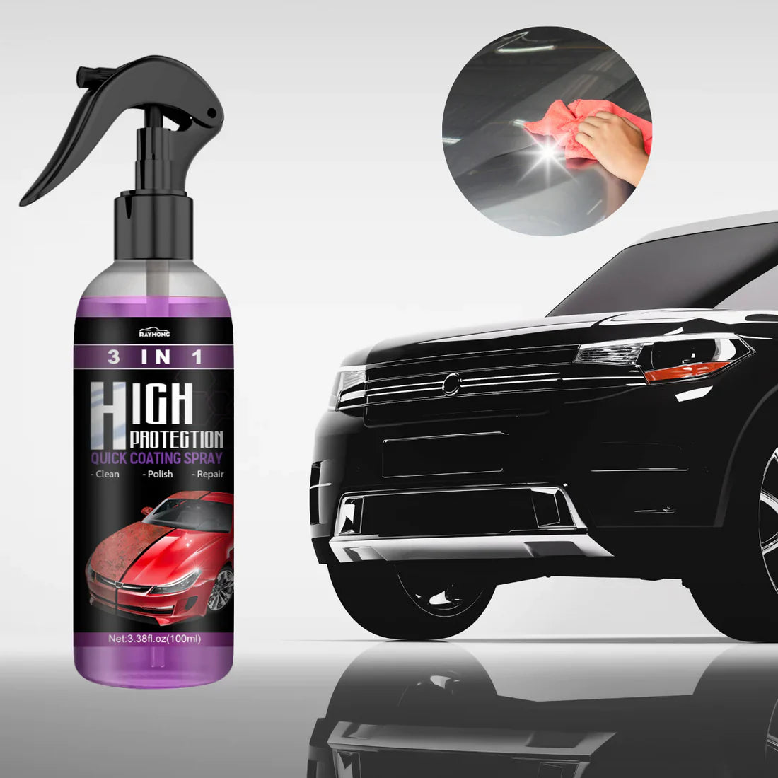 Auto Coating Spray – Snel reinigen – Polijsten – Beschermen – Voor voertuigen