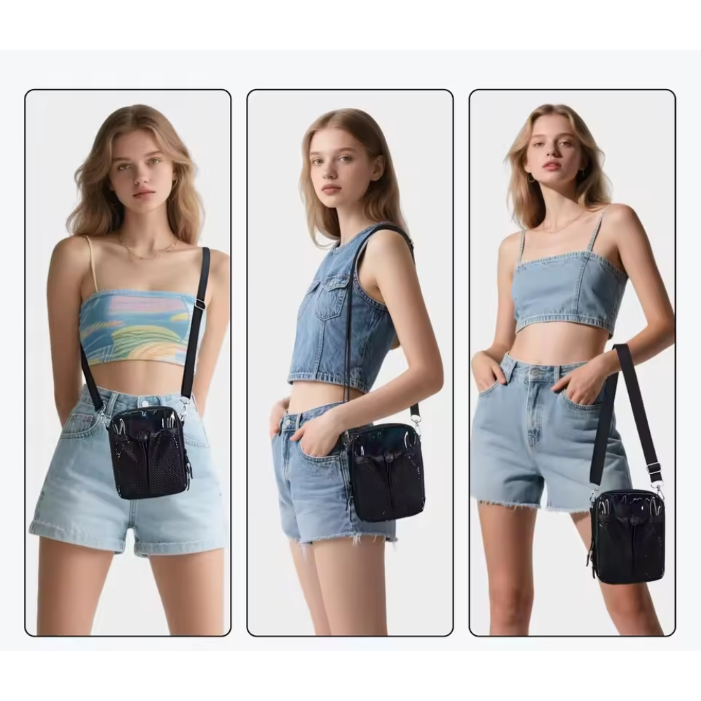 Transparant Crossbody Tasje – Waterafstotend Materiaal – Mesh Voorvak