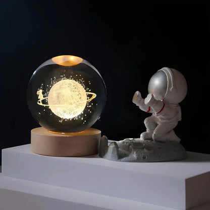 Galaxy Lamp – LED – Houten Voet – Voor Sfeervolle Verlichting