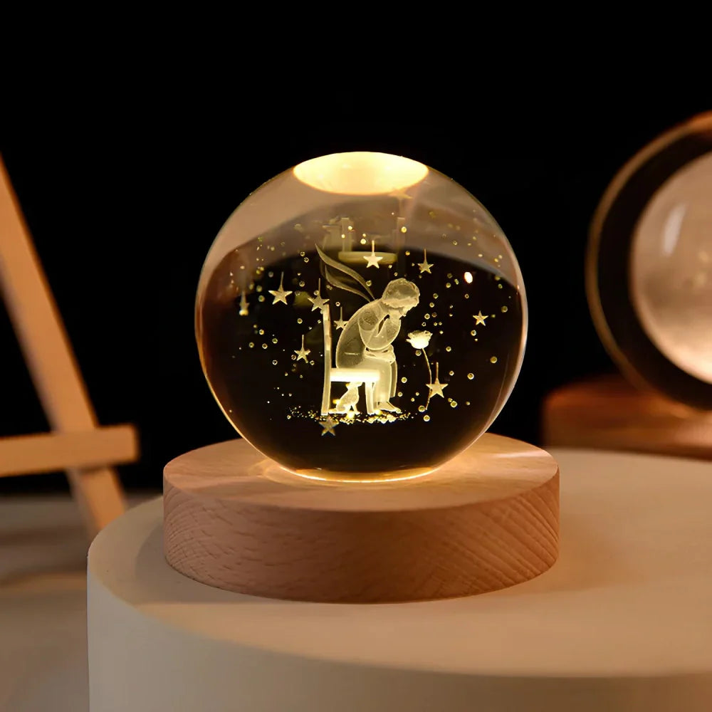Galaxy Lamp – LED – Houten Voet – Voor Sfeervolle Verlichting