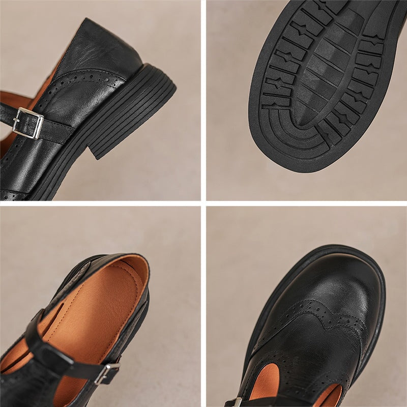 Dames Lederen Schoenen – Met Gesp – Comfortabel en Stijlvol