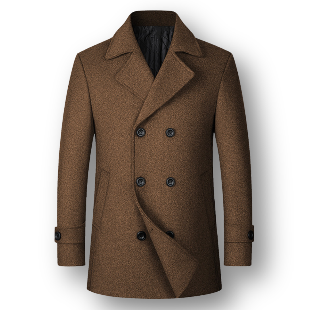 Zwarte Peacoat – Dubbelbreasted – Voor Mannen