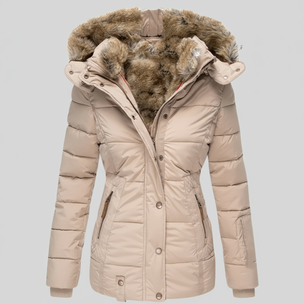 Gewatteerde Winterjas – Met Faux Fur Capuchon – Voor Dames