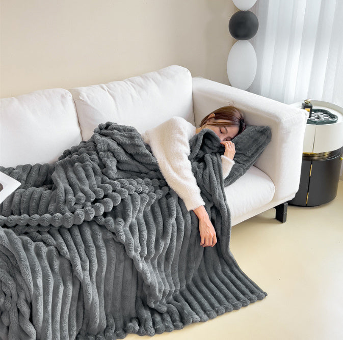 Deken – Zacht materiaal – Ribbels design – Voor op de bank of bed