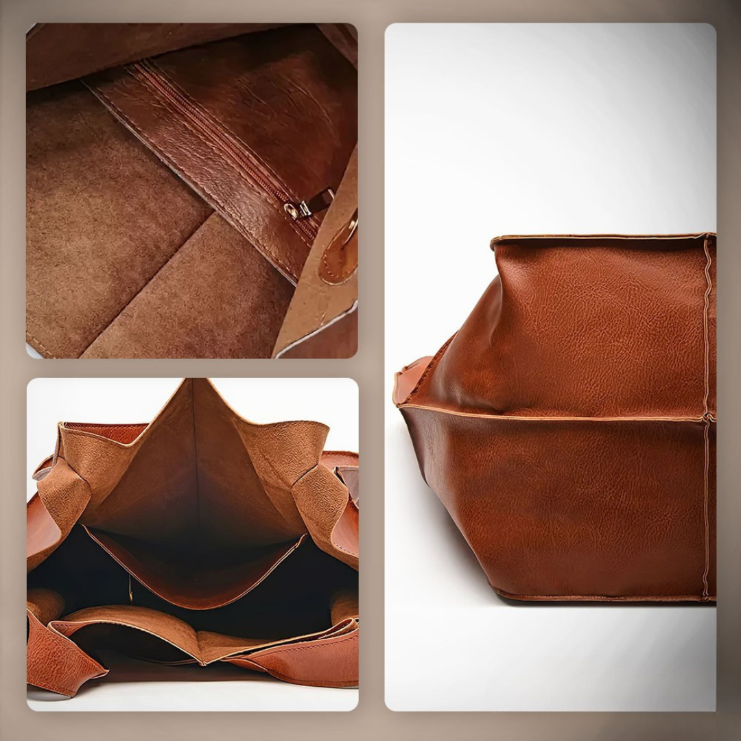 Vegan Leren Shopper – Ruim Ontwerp – Stevige Handvaten – Voor Dames
