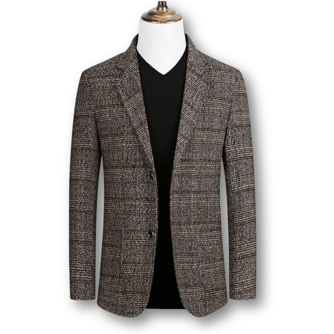 Heren Blazer – Klassieke Pasvorm – Tweed Stof – Voor Formele Gelegenheden