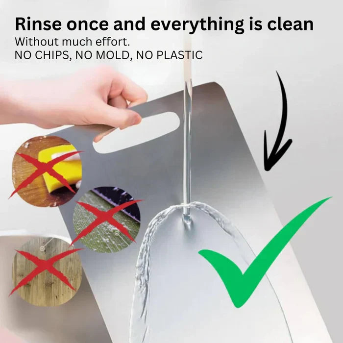 Snijplank RVS – Duurzaam ontwerp – Handvat voor gemak – Voor keuken