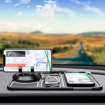 Auto dashboard organizer met telefoonhouder – antislip mat – voor opslag en telefoonplaatsing