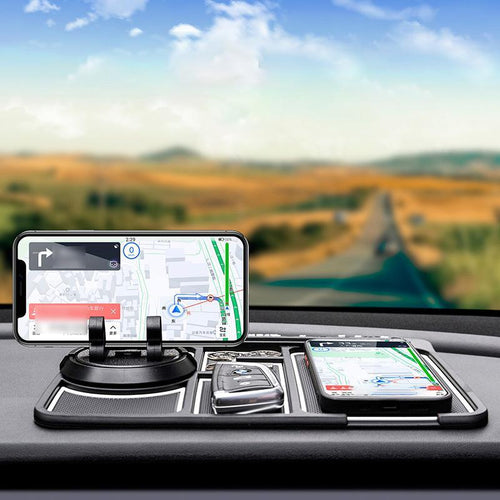 Auto dashboard organizer met telefoonhouder – antislip mat – voor opslag en telefoonplaatsing