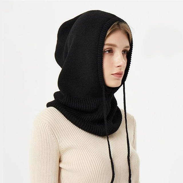 Hoodie Sjaal – Dikke brei – Verstelbare trekkoord – Voor koude dagen