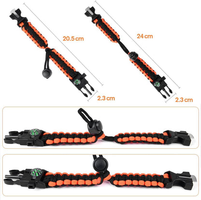 Survival Armband – Multifunctioneel – Paracord – Met Kompas, Fluitje en Schraper