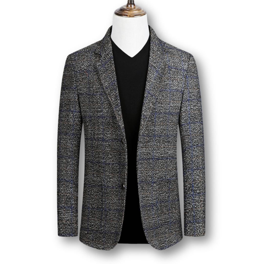 Heren Blazer – Klassieke Pasvorm – Tweed Stof – Voor Formele Gelegenheden