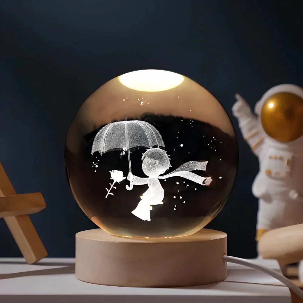 Galaxy Lamp – LED – Houten Voet – Voor Sfeervolle Verlichting