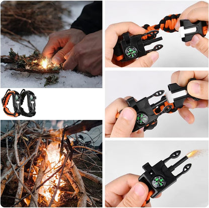 Survival Armband – Multifunctioneel – Paracord – Met Kompas, Fluitje en Schraper