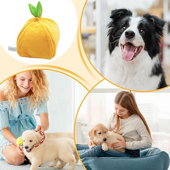 Hondenspeelgoed – Mandarijn – Pluche Speeltje – Voor Kleine en Middelgrote Honden