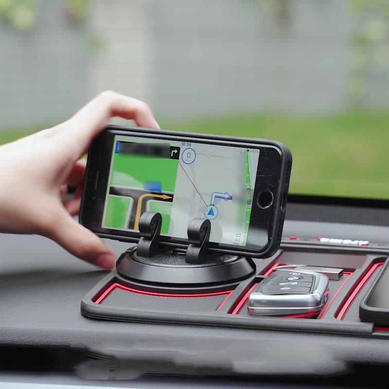 Auto dashboard organizer met telefoonhouder – antislip mat – voor opslag en telefoonplaatsing