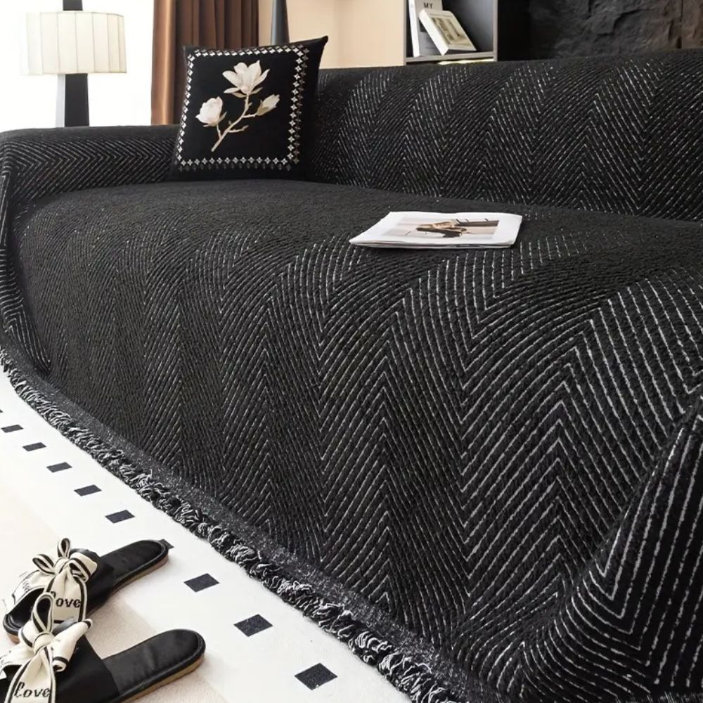 Sofa Hoes – Chevron patroon – Zachte stof – Voor bescherming en decoratie