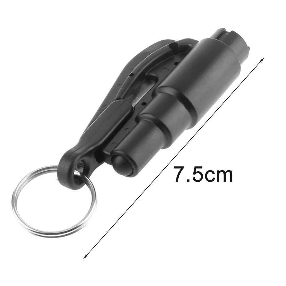 3-in-1 noodhamer sleutelhanger – veiligheidshamer, gordelsnijder, ruitverbreker – voor voertuigen