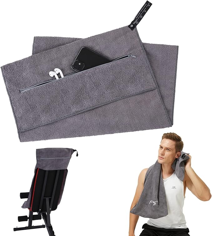 Sport Handdoek – Met Opbergvak – Voor Sportschool en Fitness