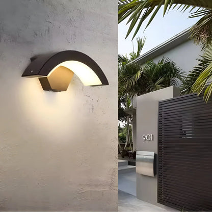 Wandlamp – LED verlichting – Moderne boogvorm – Voor buiten of tuin