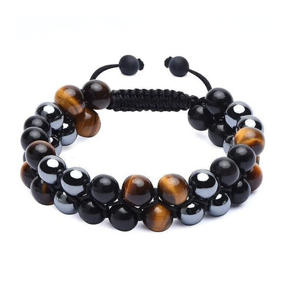Heren Armband – Kralen van Tiger Eye en Hematiet – Voor Modebewuste Mannen