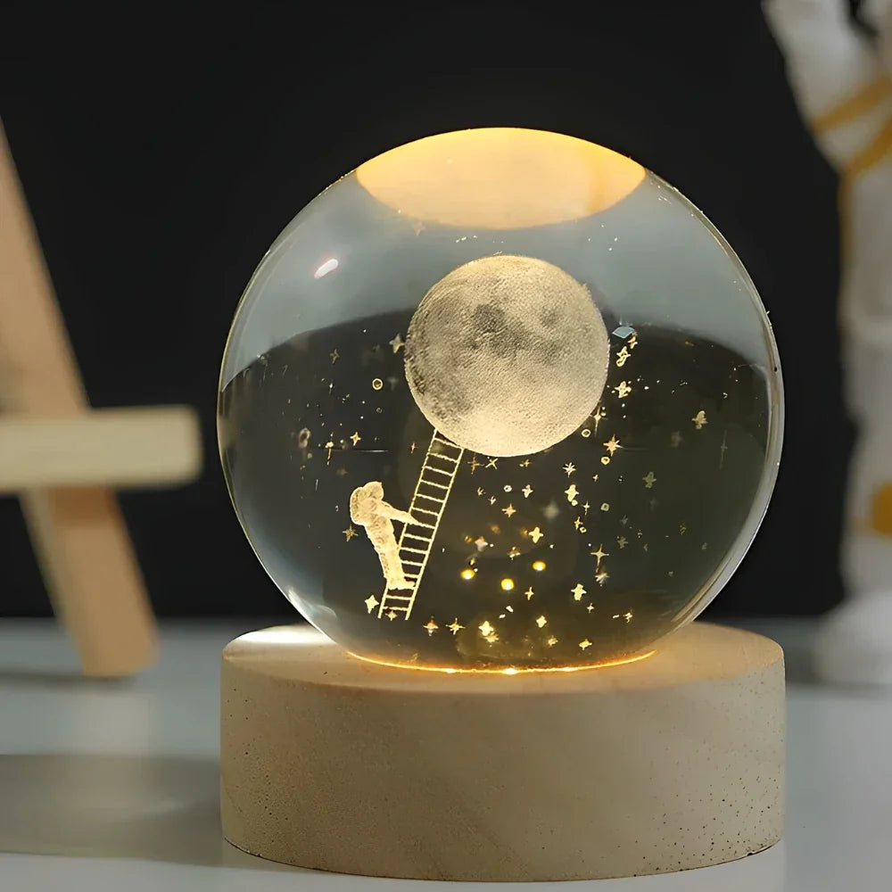 Galaxy Lamp – LED – Houten Voet – Voor Sfeervolle Verlichting