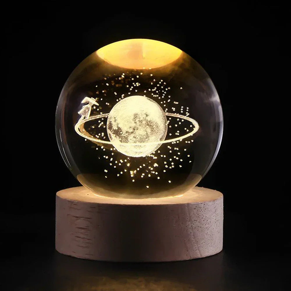 Galaxy Lamp – LED – Houten Voet – Voor Sfeervolle Verlichting