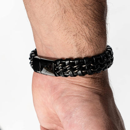 Fittershape Premium Leren Armband – RVS magnetische sluiting
