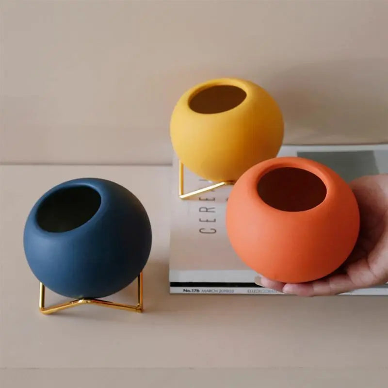 Decoratieve Vaas – Bolvorm – Gouden standaard – Voor planten