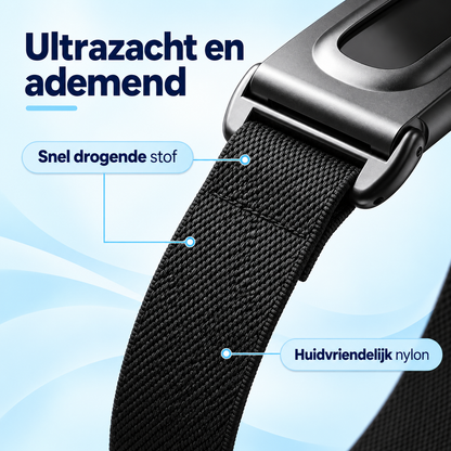Fittershape Nylon Band – ademend & verstelbaar voor schermloze trackers