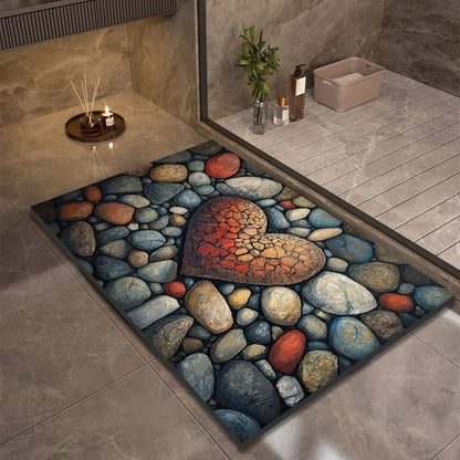 Badmat – Steentextuur Design – Voor Badkamer en Woonkamer