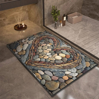 Badmat – Steentextuur Design – Voor Badkamer en Woonkamer