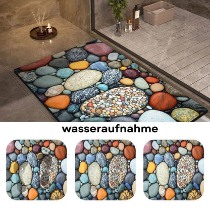 Badmat – Steentextuur Design – Voor Badkamer en Woonkamer