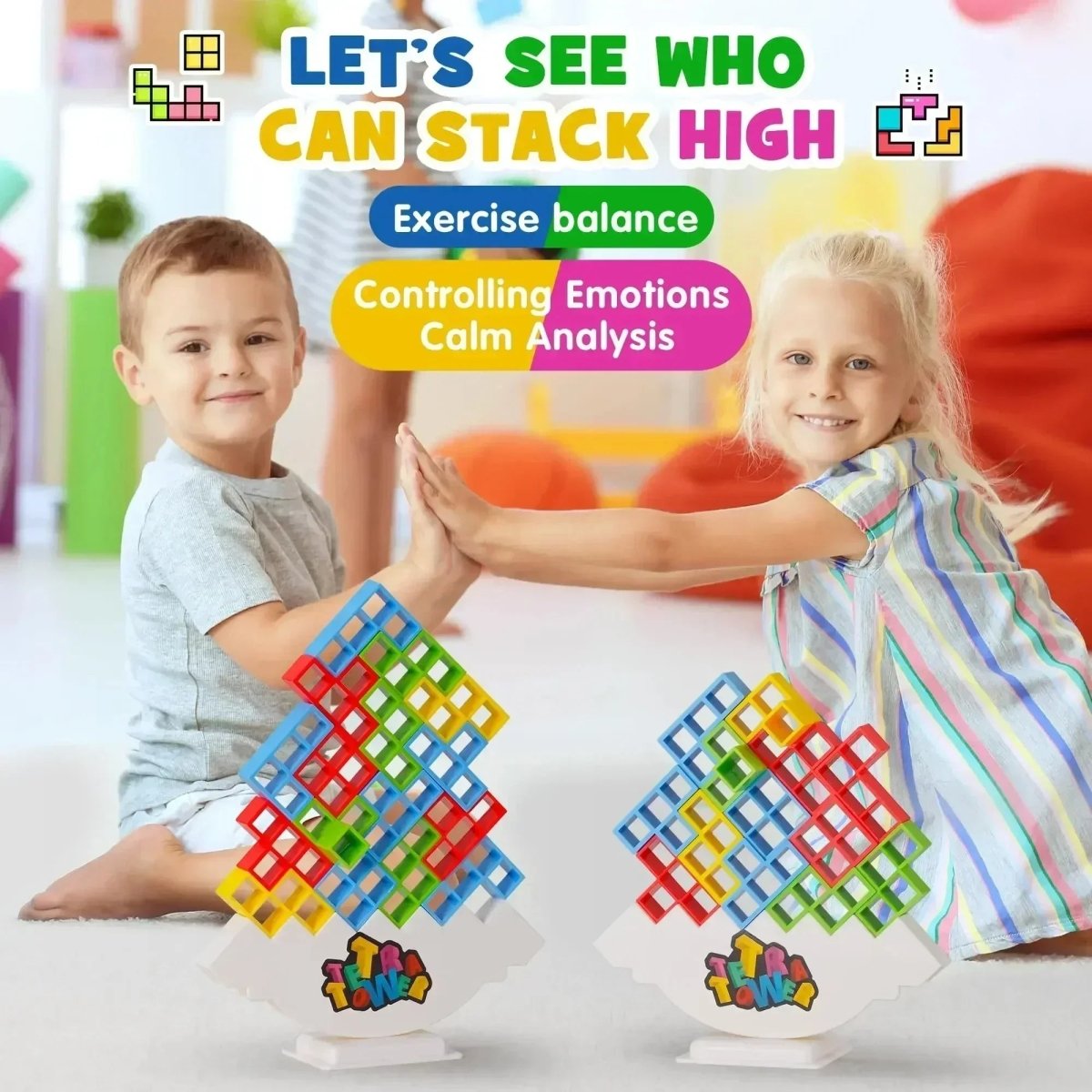 Kleurrijk Stapelspel – Leerrijk Spel – Voor Kinderen en Gezinnen – Creatieve Bouwpuzzel